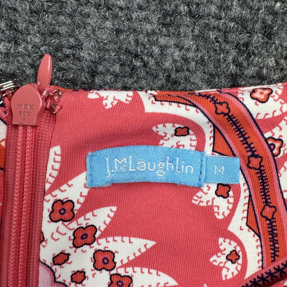 J McLaughlin Dress Womens Medium Paisley Sleeveless Sheath Stretch Summer Casual - Picture 2 of 9